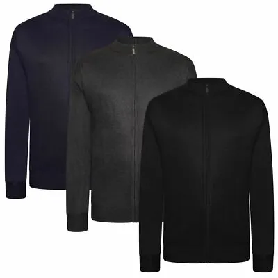 Pierre Roche Men's Big And Tall Zip Up Jumpers Long Sleeve Lightweight Cardigans • £14.99