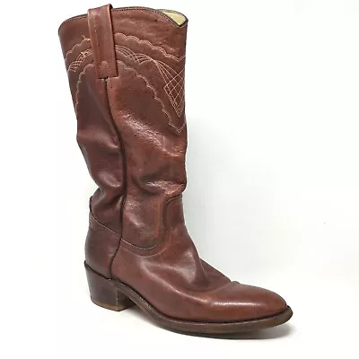 Frye 3029 Campus Tall Western Boots Cowboy Shoes Mens Size 8.5 Brown Leather • $118.97