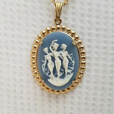 Vintage CAMEO PENDANT Victorian Style Victorian Revival Jewelry • $14