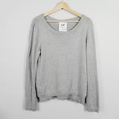 [ BANJO & MATILDA ] Womens Sparkle Grey Knit Open Back Jumper | Size M Or AU 12 • $120