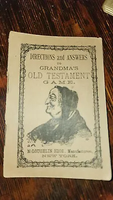 Direction Book Grandma’s Old Testament Game + Xtra Cards McLoughlin Bros. C1887  • $49.99