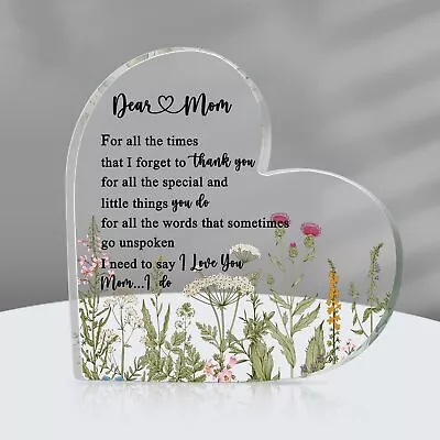 Mom Gifts For Mom From Daughter And Son Heart Keepsake Sign Best Mom Ever Gif... • $18.76