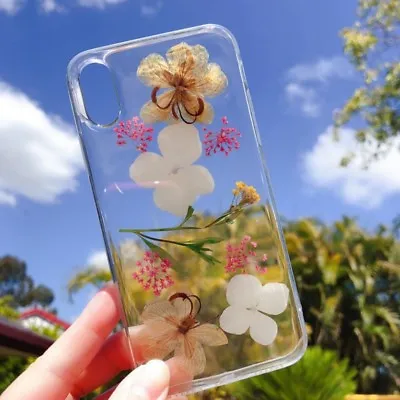 $10.95 • Buy Pressed Flowers Dried Real Soft Case Cover For IPhone 6/s/7/8/Plus/X/XS/XR/MAX