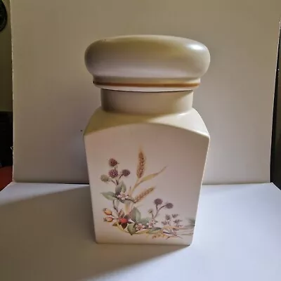 St Michael Harvest Design Storage Jar  7” High 4” Square. M&S Vintage • £9.99