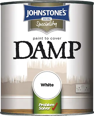 Johnstones White Damp Proof Paint - High Opacity To Safeguard Damp Seeping • £16.90