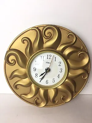 Vintage Waltham Heavy Resin Sun Wall Clock 9”W • $49.99