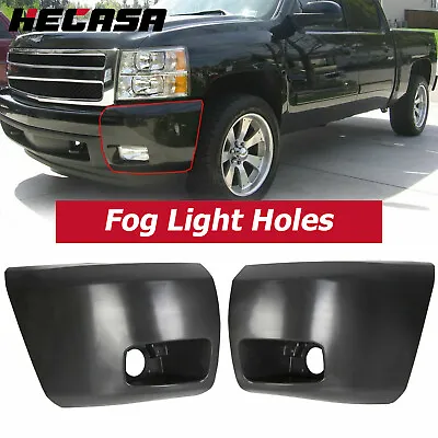 Bumper End Caps Set For 2007-2013 Chevy Silverado 1500 Fog Light Holes Front • $44.37