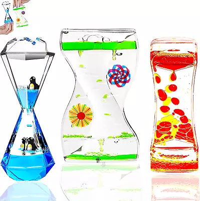 TKTM 3 Types Liquid Motion Bubbler Liquid Timers For Kids Sensory Fidget Toys Sm • $28.52