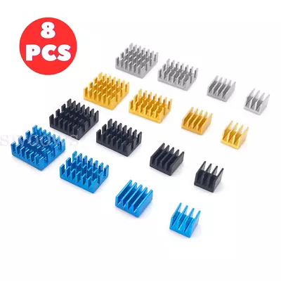 8 PCS Aluminum Heat Sink Cooling Kit For Raspberry Pi 4B CPU RAM LAN USB NEW • $4.13