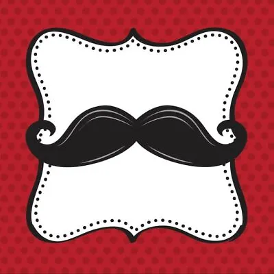 Mustache Madness 3-Ply Beverage Napkins Paper 16 Per Pack Western Tableware • $2.49