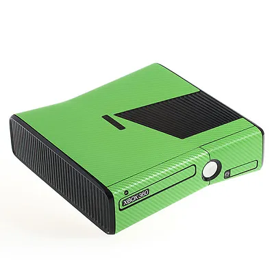 Textured Green Carbon Fibre XBOX 360 Slim Decal Skin Sticker Cover Wrap  • £11.99