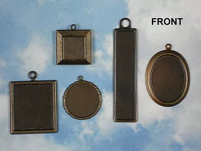 5 VINTAJ Bezel Tray Settings Collection Brass Shapes Assortment Blanks Mix #V116 • $16.50