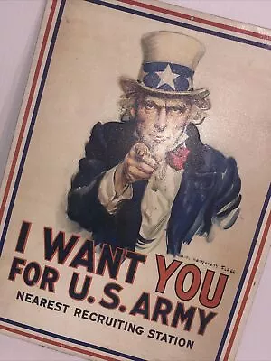 Metal Sign US Uncle Sam I WANT YOU Recruiting Sign Poster War Military/117 • $12
