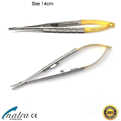 Castroviejo Needle Holder 14 Cm Straight Lock TC Gold Surgical Seam OP NATRA • £16.37