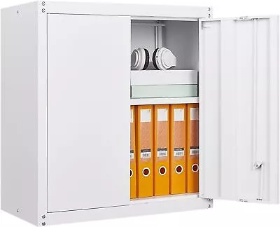 Metal Wall Storage Cabinet With LockWhite Wall Mount Metal Storage Cabinets • $137.99