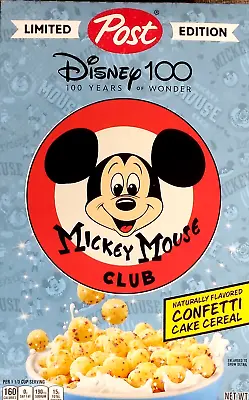 Disney Cereal 100 Years Of Wonder Mickey Mouse Club Limited Edition 16 Oz. Post • $8.99