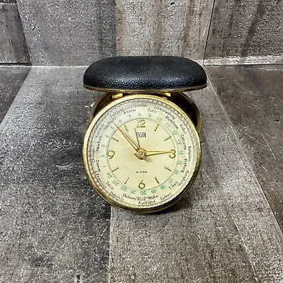 Vintage Elgin World Time Travel Alarm Clock • $21.24