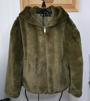 $12.19 • Buy Ladies Zara Faux Fur Oversized Jacket-Coat Size S