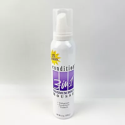 NEW Condition 3-in-1 Maximum Hold Mousse With Sunscreen 6 Oz Hair Care Purple • $34.99