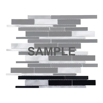 Black Marquina Marble Stone Stainless Steel Metallic Mosaic Tile Wall Backsplash • $3.99