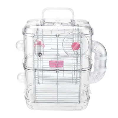 Hamster Cage Pet Animal Travel Cage Box Double Layers House Play W/ Accessories • £12.95