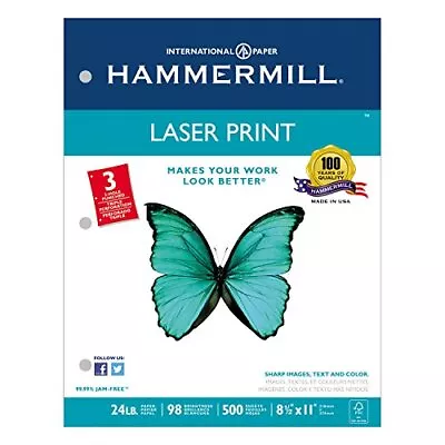 Paper Premium Laser Print Paper 8.5 X 11 Paper Letter Size 3 Hole 24lb Pa... • $34.34