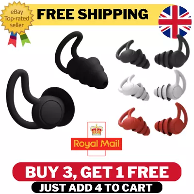 Noise Cancelling Comfortable 3 Layer Earplugs 40dB Ear Plugs For Sleep Work • £3.56