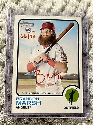 2022 Topps Heritage High Number Real One 66/73 Brandon  Marsh Rookie Auto RC • $100