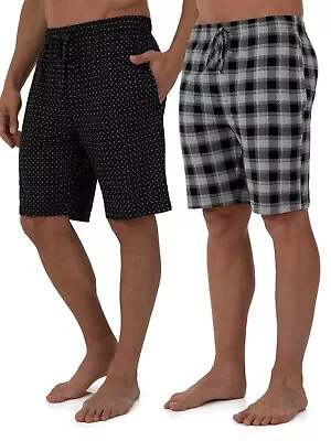 Fruit Of The Loom Sleep Lounge Shorts Beyond Soft Knit 2 Pack Black Men's M-5XL • $14.99