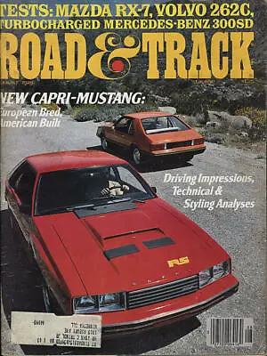 Road & Track 1978 August Mustang Capri Volvo Jeep Jaguar Mazda MG Renault Capri • $4.20