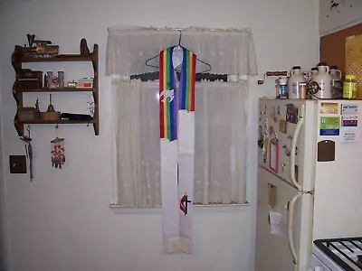 Clergy Stole United Methodist Cross & Flame + Rainbow Dove • $20