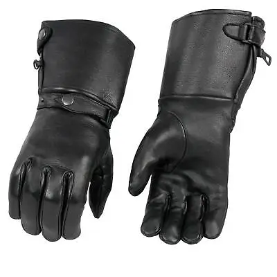 Men's USA-Deerskin Thermal Lined Gauntlet Glove W/ Wrist Strap & Snap Cuff-SH857 • $53.99