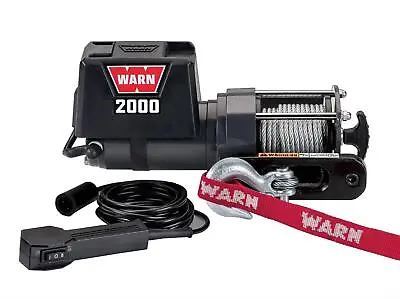 Warn 92000 Winch Electric 12 V 2000 Lb. Hawse Fairlead 35ft Line12ft Wi Remote • $117.99