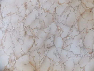 Angelo Beige Cream Brown Marble  Sticky Back Plastic Self Adhesive Vinyl Film • £6.38