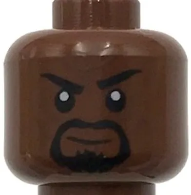 Lego New Reddish Brown Minifigure Head Dual Sided Black Eyebrows Black Goatee • $1.99