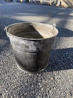 Vintage Old Galvanized Tin Steel Metal  Bucket Pail • $30