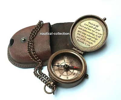 Antique Vintage Brass Pocket Compass Brass Nautical Compass Marine Compass Gift • $22.56