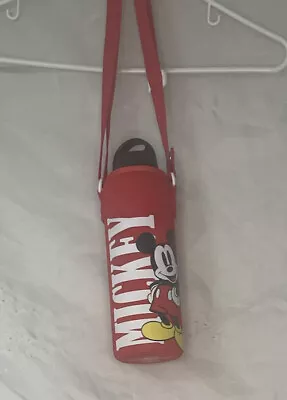 Mickey Mouse Disney Water Bottle Lot Of 2 Holder Strap Aluminum Disney Parks • $12