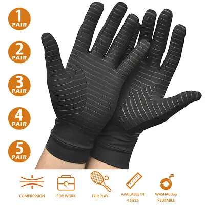 Compression Full Finger Copper Arthritis Fit Gloves Hand Support Pain Relief New • $26.59