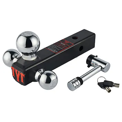 TYT Trailer Receiver Hitch Tri-Ball Mount With Lock Fits For 2  Receiver Black • $40.84