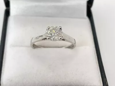 Certificated 18ct White Gold 1.01ct Diamond Solitaire Ring. Goldmine Jewellers. • £1395