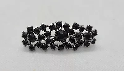 Vintage Black Rhinestone 31 Stone Brooch • $10.99