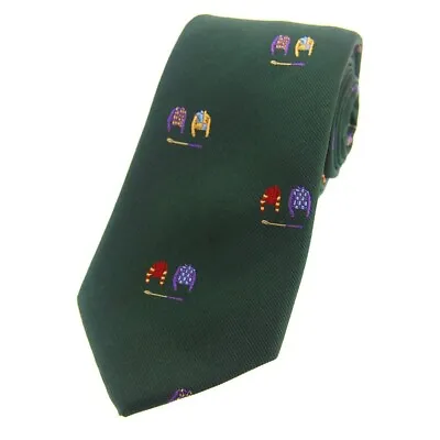 Green Silk Horseracing Tie - Silks & Whip • £9.99