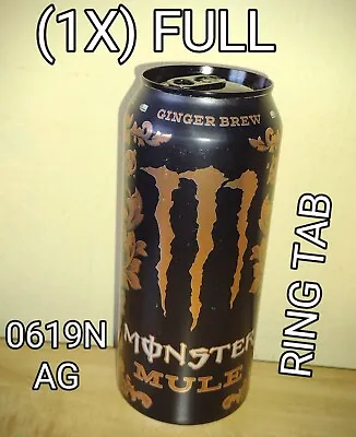 $29 • Buy RARE! MONSTER ENERGY DRINK MULE GINGER BREW 0619N AG RING TAB - (1X) FULL Can!