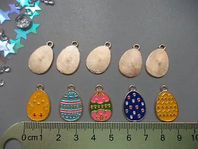 PACK OF 5 Easter Egg Charms Enamel Charms Great For Jewellery Making • £3.50