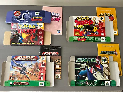 N64 BOX Art Lot With Booklet (Pokemon Starfox Star Wars Mario Zelda) • $94