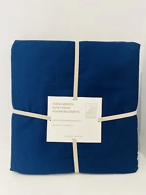 Zara Duvet Cover Double Navy Blue 100% Cotton Percale • £44.95