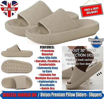 Unisex Sliders / Slippers Ultra-Soft Anti-Slip Cushioned Sandals Pillow Slides • £7.99