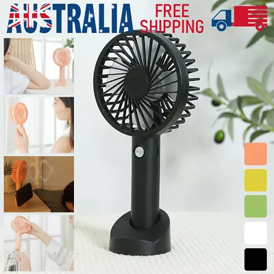 $12.99 • Buy Mini Portable Hand-held Desk Fan Cooling Cooler USB Air Rechargeable 3 Speed 