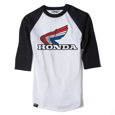 Honda Vintage Men's Baseball Shirt / White-black (l) • $33.14